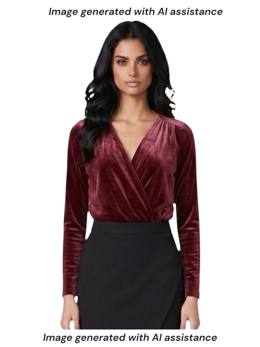 Express XS burgundy velvet wrap bodysuit